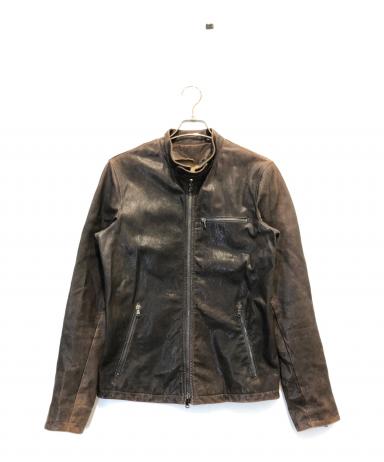 中古・古着通販】FAKTOR (ファクター) レザージャケット ブラウン