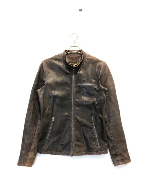 FAKTOR（ファクター）FAKTOR (ファクター) レザージャケット ブラウン サイズ:Lの古着・服飾アイテム