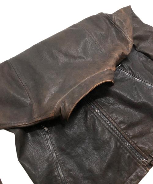 FAKTOR（ファクター）FAKTOR (ファクター) レザージャケット ブラウン サイズ:Lの古着・服飾アイテム