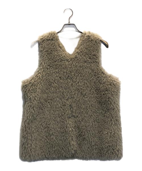 Risley（リズレー）risley (リズレー) チベットラム風リバーシブルベスト ベージュ サイズ:ＦＲＥＥの古着・服飾アイテム
