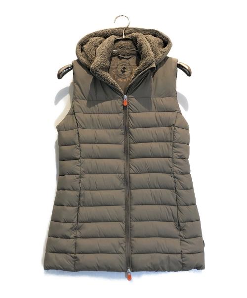 save the duck（セイブ ザ ダック）save the duck (セイブ ザ ダック) 中綿ロングベスト ベージュ サイズ:1/Sの古着・服飾アイテム