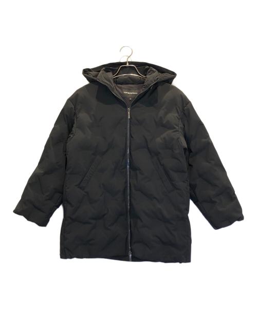 EMPORIO ARMANI（エンポリオ アルマーニ）EMPORIO ARMANI (エンポリオアルマーニ) ロゴ中綿ジャケット ブラック サイズ:36の古着・服飾アイテム