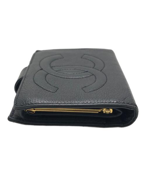 CHANEL（シャネル）CHANEL (シャネル) ココマーク2つ折り財布 ブラック サイズ:表記なしの古着・服飾アイテム