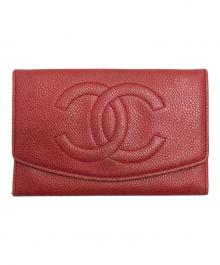 CHANEL（シャネル）の古着「ココマーク2つ折り財布」｜レッド