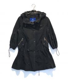 BURBERRY BLUE LABEL（バーバリーロンドンブルーレーベル）の古着「裏ノヴァチェックモッズコート」｜ブラック