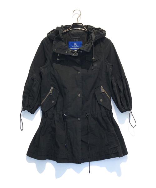 BURBERRY BLUE LABEL（バーバリーロンドンブルーレーベル）BURBERRY BLUE LABEL (バーバリーロンドンブルーレーベル) 裏ノヴァチェックモッズコート ブラック サイズ:38の古着・服飾アイテム