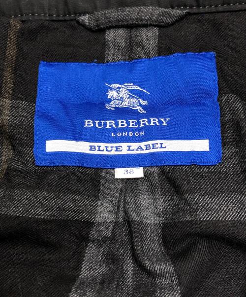BURBERRY BLUE LABEL（バーバリーロンドンブルーレーベル）BURBERRY BLUE LABEL (バーバリーロンドンブルーレーベル) 裏ノヴァチェックモッズコート ブラック サイズ:38の古着・服飾アイテム