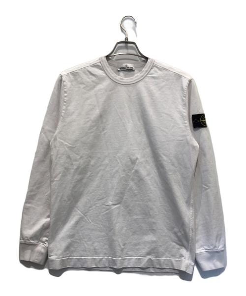 STONE ISLAND（ストーンアイランド）STONE ISLAND (ストーンアイランド) ヘビーウェイトクルーネックカットソー ホワイト サイズ:Mの古着・服飾アイテム