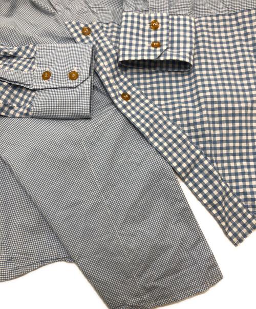 Vivienne Westwood man（ヴィヴィアン ウェストウッド マン）Vivienne Westwood man (ヴィヴィアン ウェストウッド マン) 変形ギンガムチェックシャツ ブルー サイズ:44の古着・服飾アイテム