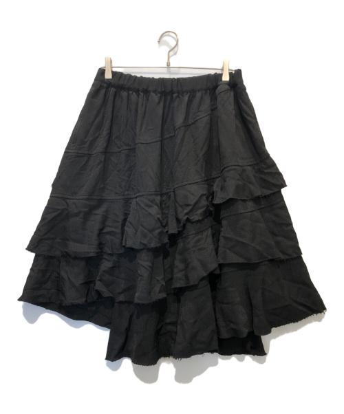 BLACK COMME des GARCONS（ブラックコムデギャルソン）BLACK COMME des GARCONS (ブラックコムデギャルソン) ティアードスカート ブラック サイズ:XSの古着・服飾アイテム