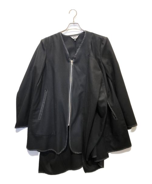 BLACK COMME des GARCONS（ブラックコムデギャルソン）BLACK COMME des GARCONS (ブラックコムデギャルソン) フラノコート ブラック サイズ:Sの古着・服飾アイテム