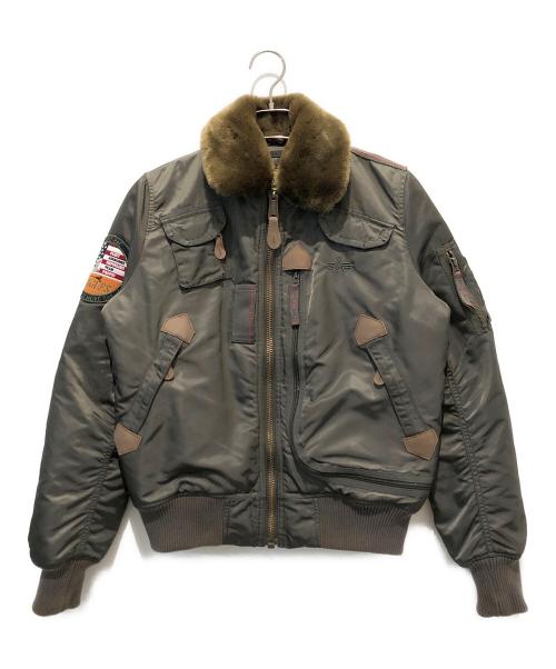 ALPHA（アルファ）ALPHA (アルファ) インジェクターフライトジャケット グリーン サイズ:Sの古着・服飾アイテム