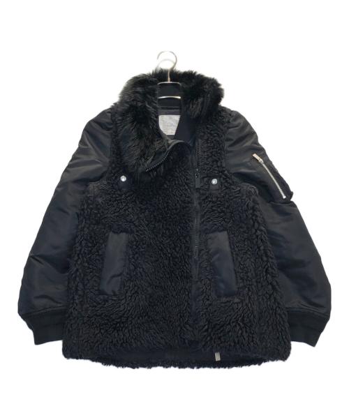 sacai（サカイ）sacai (サカイ) ボアドッキングジャケット ブラック サイズ:2の古着・服飾アイテム