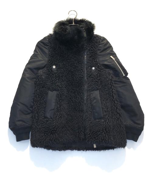 sacai（サカイ）sacai (サカイ) ボアドッキングジャケット ブラック サイズ:2の古着・服飾アイテム