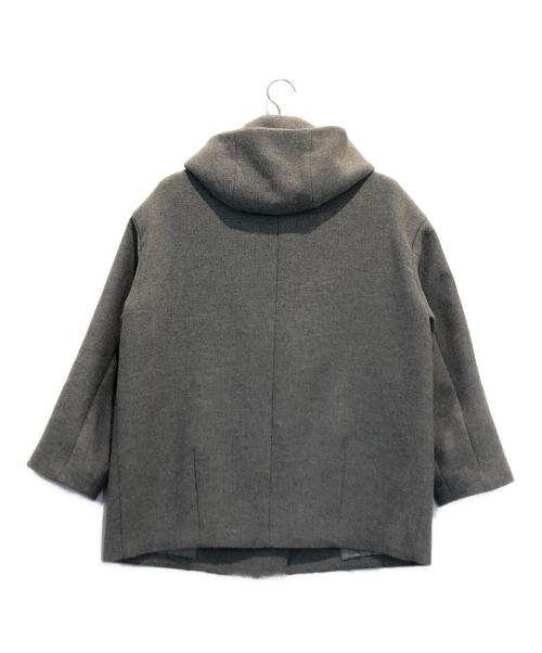 UNTITLED（アンタイトル）UNTITLED (アンタイトル) コクーンシルエット ミドル丈フードコート グレー サイズ:Mの古着・服飾アイテム