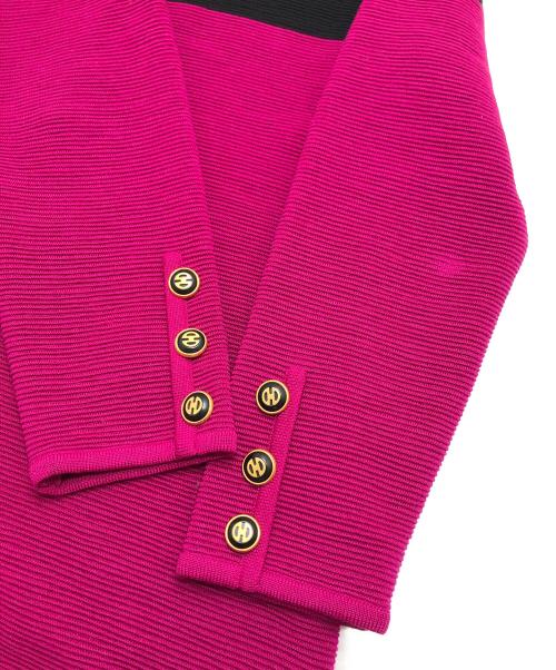 CELINE（セリーヌ）CELINE (セリーヌ) ニットジャケット ピンク サイズ:42の古着・服飾アイテム
