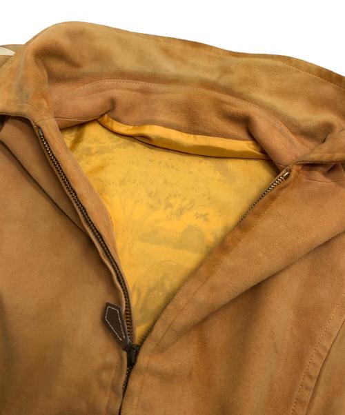 HERMES（エルメス）HERMES (エルメス) シルク切替レザーベスト オレンジ サイズ:38の古着・服飾アイテム