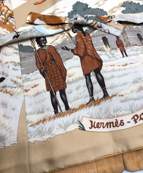 HERMES（エルメス）HERMES (エルメス) シルク切替レザーベスト オレンジ サイズ:38の古着・服飾アイテム