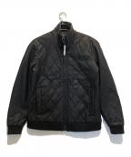 G-STAR RAWジースターロゥ）の古着「PUレザーキルティングハイネックブルゾン」｜ブラック