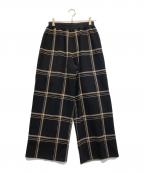 BEARDSLEYビアズリー）の古着「ワッフルチェックパンツ」｜ブラック