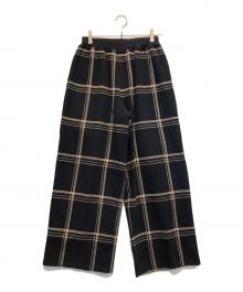 BEARDSLEY（ビアズリー）の古着「ワッフルチェックパンツ」｜ブラック