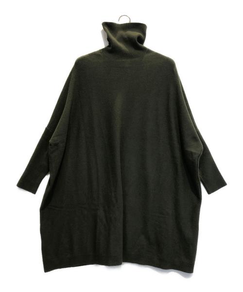 BEARDSLEY（ビアズリー）BEARDSLEY (ビアズリー) ビッグニットタートルネック グリーン サイズ:Fの古着・服飾アイテム