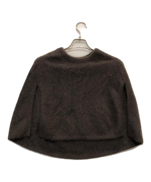 BEARDSLEY（ビアズリー）BEARDSLEY (ビアズリー) ファーニットポンチョ ブラウン サイズ:Fの古着・服飾アイテム