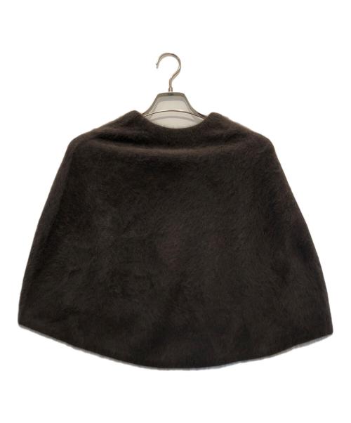 BEARDSLEY（ビアズリー）BEARDSLEY (ビアズリー) ファーニットポンチョ ブラウン サイズ:Fの古着・服飾アイテム