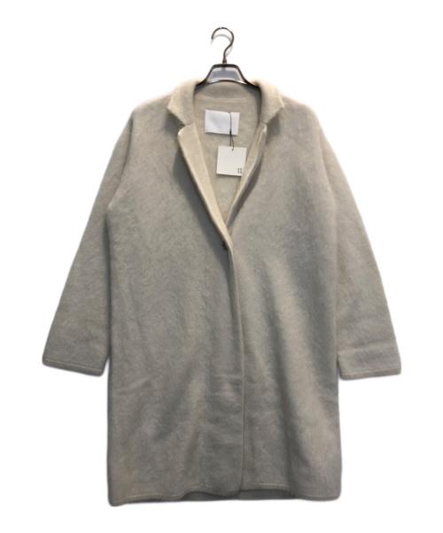 avec deuxclefs（アヴェクデュクレ）avec deuxclefs (アヴェクデュクレ) ファーカシミアニットコート ホワイト サイズ:M 未使用品の古着・服飾アイテム