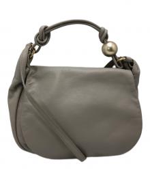 russet×BEARDSLEY（ラシット×ビアズリー）の古着「レザー2WAYバッグ」｜ベージュ