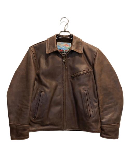 Aero LEATHER（エアロレザー）Aero LEATHER (エアロレザー) ハーフベルテッドジャケット ブラウン サイズ:36の古着・服飾アイテム