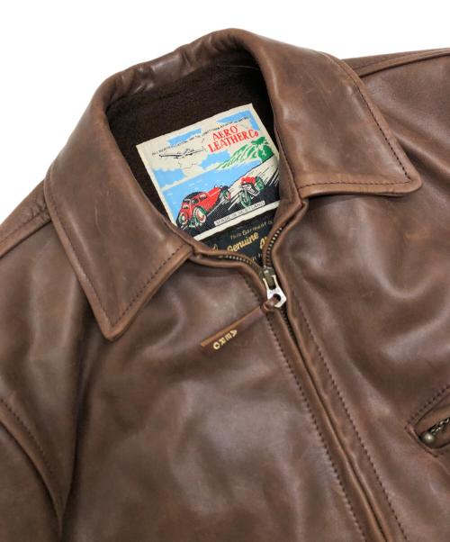 Aero LEATHER（エアロレザー）Aero LEATHER (エアロレザー) ハーフベルテッドジャケット ブラウン サイズ:36の古着・服飾アイテム