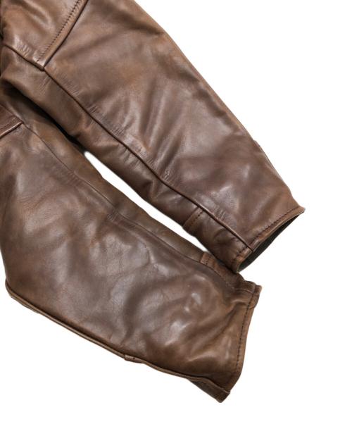Aero LEATHER（エアロレザー）Aero LEATHER (エアロレザー) ハーフベルテッドジャケット ブラウン サイズ:36の古着・服飾アイテム
