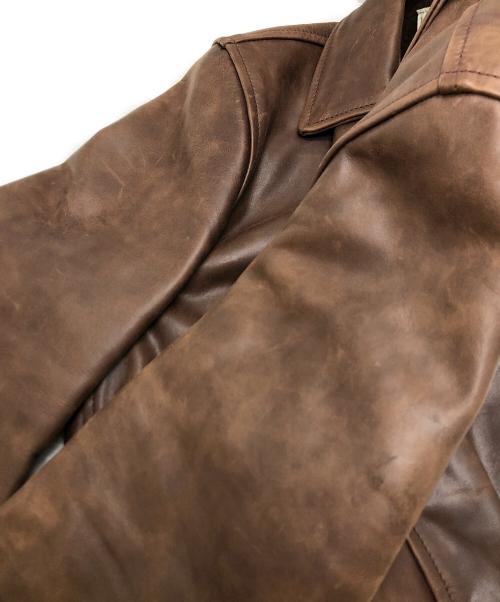 Aero LEATHER（エアロレザー）Aero LEATHER (エアロレザー) ハーフベルテッドジャケット ブラウン サイズ:36の古着・服飾アイテム