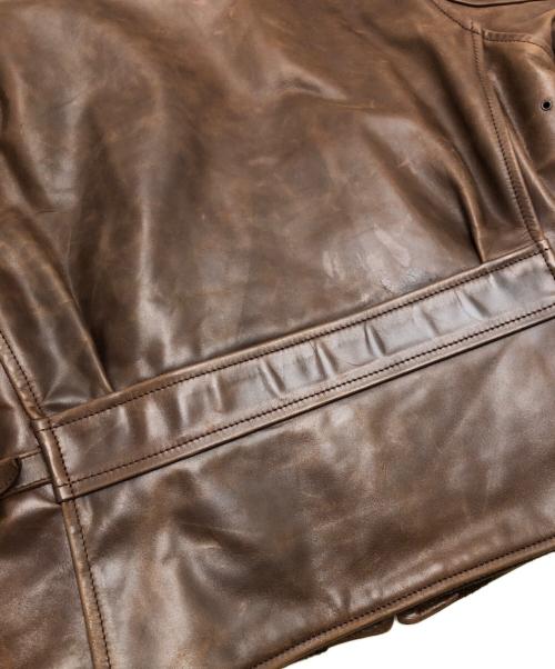 Aero LEATHER（エアロレザー）Aero LEATHER (エアロレザー) ハーフベルテッドジャケット ブラウン サイズ:36の古着・服飾アイテム