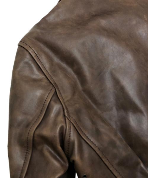 Aero LEATHER（エアロレザー）Aero LEATHER (エアロレザー) ハーフベルテッドジャケット ブラウン サイズ:36の古着・服飾アイテム