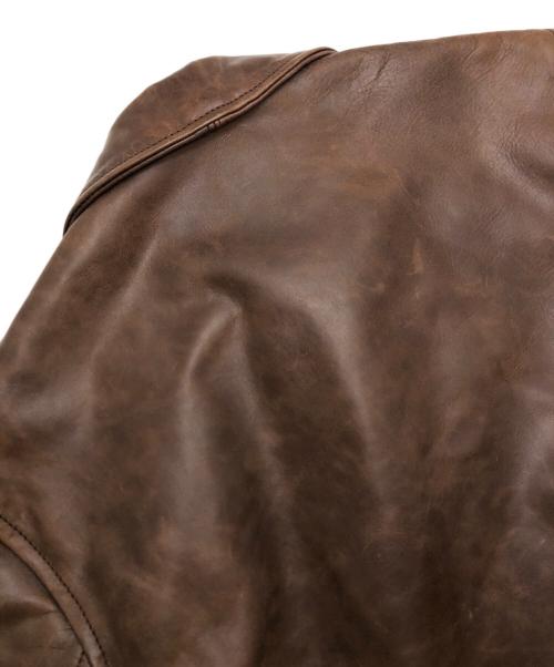 Aero LEATHER（エアロレザー）Aero LEATHER (エアロレザー) ハーフベルテッドジャケット ブラウン サイズ:36の古着・服飾アイテム