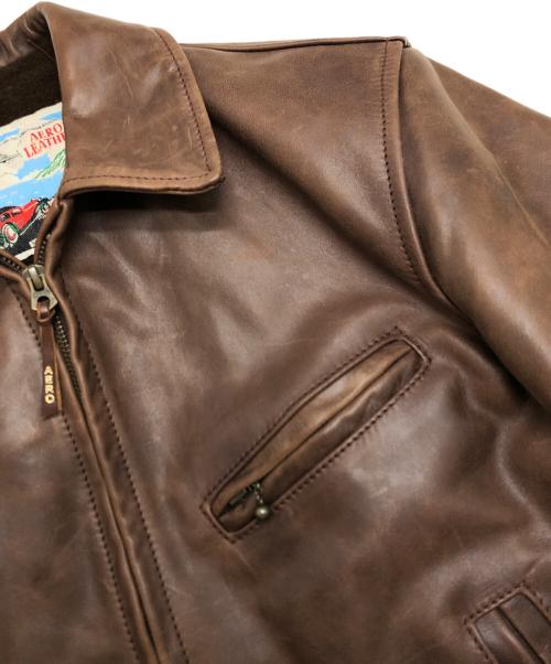 Aero LEATHER（エアロレザー）Aero LEATHER (エアロレザー) ハーフベルテッドジャケット ブラウン サイズ:36の古着・服飾アイテム