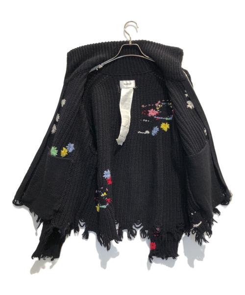 doublet（ダブレット）doublet (ダブレット) DARNING CUT OFF DRIVERS KNITWEAR ブラック サイズ:Sの古着・服飾アイテム