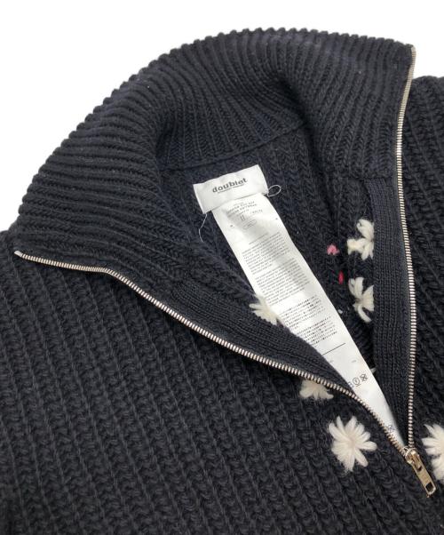 doublet（ダブレット）doublet (ダブレット) DARNING CUT OFF DRIVERS KNITWEAR ブラック サイズ:Sの古着・服飾アイテム