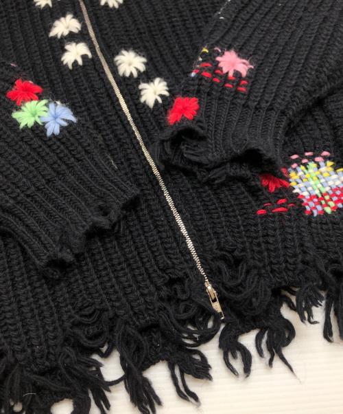 doublet（ダブレット）doublet (ダブレット) DARNING CUT OFF DRIVERS KNITWEAR ブラック サイズ:Sの古着・服飾アイテム