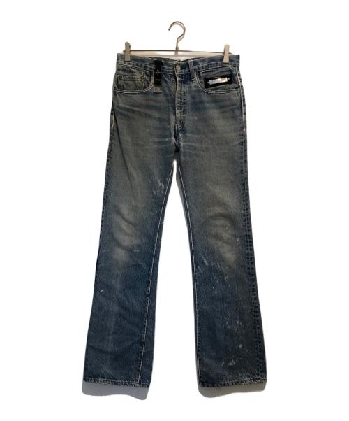 BACK BONE（バックボーン）BACK BONE (バックボーン) レザーリメイクデニムパンツ インディゴ サイズ:W32 L34の古着・服飾アイテム