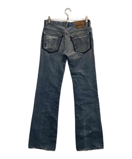 BACK BONE（バックボーン）BACK BONE (バックボーン) レザーリメイクデニムパンツ インディゴ サイズ:W32 L34の古着・服飾アイテム