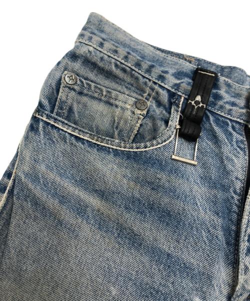 BACK BONE（バックボーン）BACK BONE (バックボーン) レザーリメイクデニムパンツ インディゴ サイズ:W32 L34の古着・服飾アイテム
