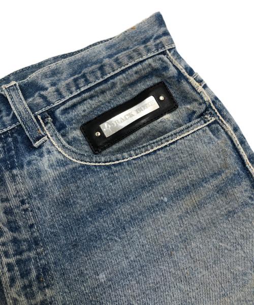 BACK BONE（バックボーン）BACK BONE (バックボーン) レザーリメイクデニムパンツ インディゴ サイズ:W32 L34の古着・服飾アイテム
