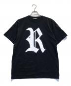 RAF SIMONSラフシモンズ）の古着「ビッグフィットRロゴTシャツ」｜ブラック