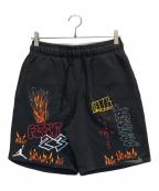 NIKE×cactus jackナイキ×カクタス・ジャック）の古着「刺繍ハーフパンツ」｜ブラック