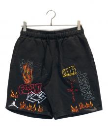 NIKE×cactus jack（ナイキ×カクタス・ジャック）の古着「刺繍ハーフパンツ」｜ブラック