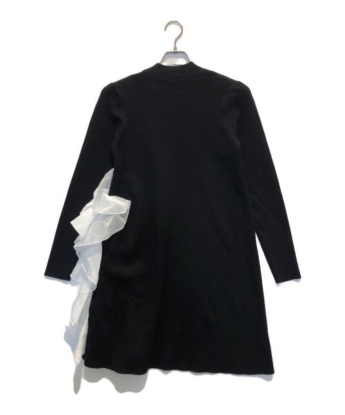 CELFORD（セルフォード）CELFORD (セルフォード) ラッフルデザインドッキングニットワンピ ブラック サイズ:36の古着・服飾アイテム