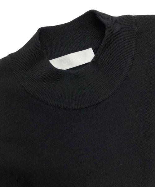 CELFORD（セルフォード）CELFORD (セルフォード) ラッフルデザインドッキングニットワンピ ブラック サイズ:36の古着・服飾アイテム